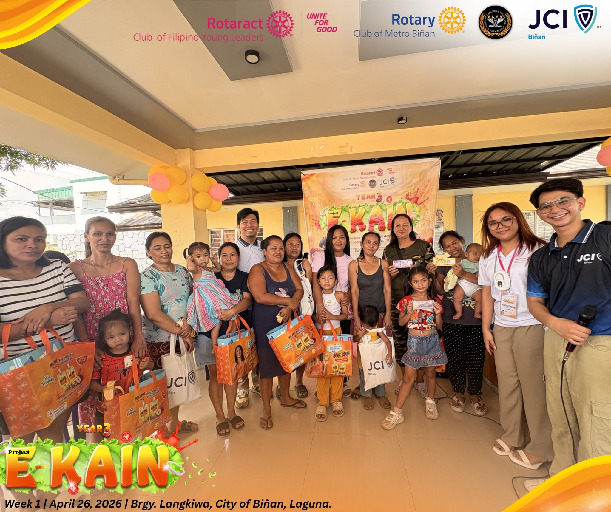 Children and families during Project E-KAIN in Brgy. Langkiwa